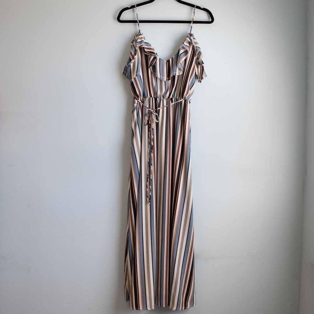 PPLA vertical stripe midi dress-M